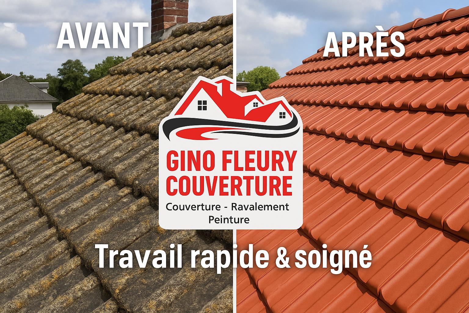Avant / après réparation toiture tuiles – résultat impeccable